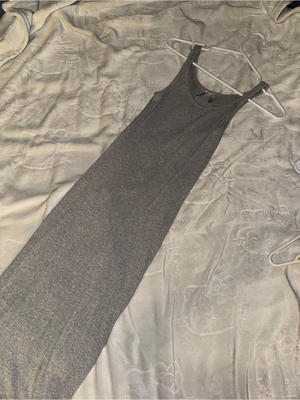 H&M Divided Gray Ribbed Fitted Bodycon Maxi Dress XS